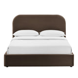 Keynote Chocolate Brown Queen Performance Velvet Storage Platform Bed Frame - Ornate Home