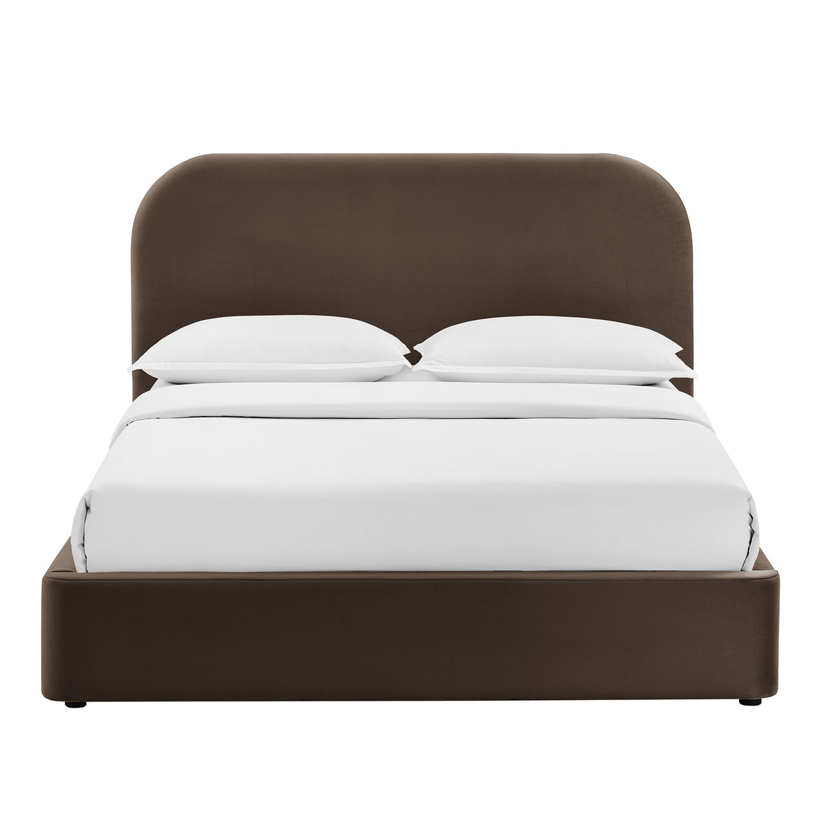 Keynote Chocolate Brown Queen Performance Velvet Storage Platform Bed Frame - Ornate Home