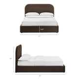 Keynote Chocolate Brown Queen Performance Velvet Storage Platform Bed Frame - Ornate Home