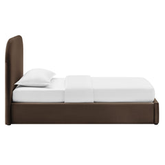 Keynote Chocolate Brown Twin Performance Velvet Storage Platform Bed Frame - Ornate Home