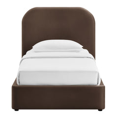 Keynote Chocolate Brown Twin Performance Velvet Storage Platform Bed Frame - Ornate Home