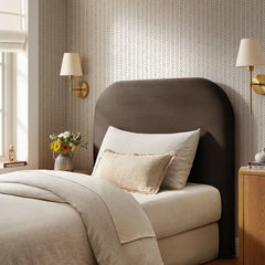 Keynote Chocolate Brown Twin Stain-Resistant Performance Velvet Headboard - Ornate Home