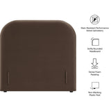Keynote Chocolate Brown Twin Stain-Resistant Performance Velvet Headboard - Ornate Home