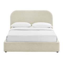 Keynote Ecru Full Fabric Upholstered Storage Platform Bed Frame - Ornate Home