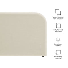 Keynote Ecru Full Size Upholstered Fabric Headboard - Ornate Home