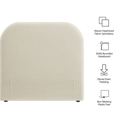 Keynote Ecru Twin Size Upholstered Fabric Headboard - Ornate Home