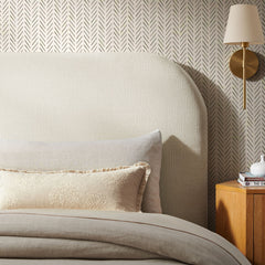 Keynote Ecru Twin Size Upholstered Fabric Headboard - Ornate Home
