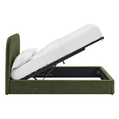 Keynote Foliage Full Fabric Upholstered Storage Platform Bed Frame - Ornate Home