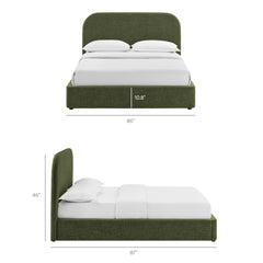 Keynote Foliage King Fabric Upholstered Storage Platform Bed Frame - Ornate Home