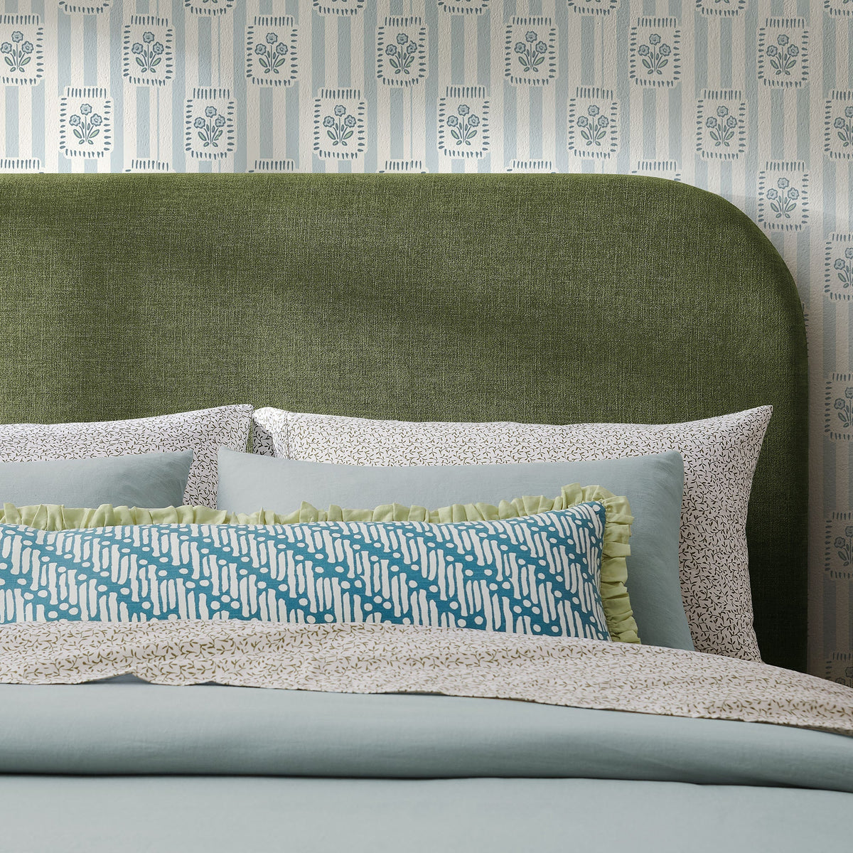 Keynote Foliage King Size Upholstered Fabric Headboard