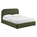 Keynote Foliage Queen Fabric Upholstered Storage Platform Bed Frame - Ornate Home