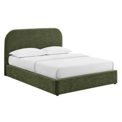 Keynote Foliage Queen Fabric Upholstered Storage Platform Bed Frame - Ornate Home