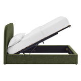 Keynote Foliage Queen Fabric Upholstered Storage Platform Bed Frame - Ornate Home