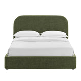 Keynote Foliage Queen Fabric Upholstered Storage Platform Bed Frame - Ornate Home