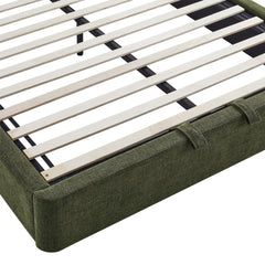 Keynote Foliage Queen Fabric Upholstered Storage Platform Bed Frame - Ornate Home