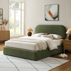 Keynote Foliage Queen Fabric Upholstered Storage Platform Bed Frame - Ornate Home
