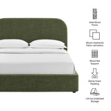 Keynote Foliage Queen Fabric Upholstered Storage Platform Bed Frame - Ornate Home
