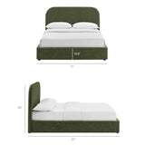 Keynote Foliage Queen Fabric Upholstered Storage Platform Bed Frame - Ornate Home