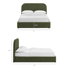 Keynote Foliage Queen Fabric Upholstered Storage Platform Bed Frame - Ornate Home