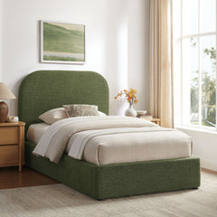 Keynote Foliage Twin Fabric Upholstered Storage Platform Bed Frame - Ornate Home