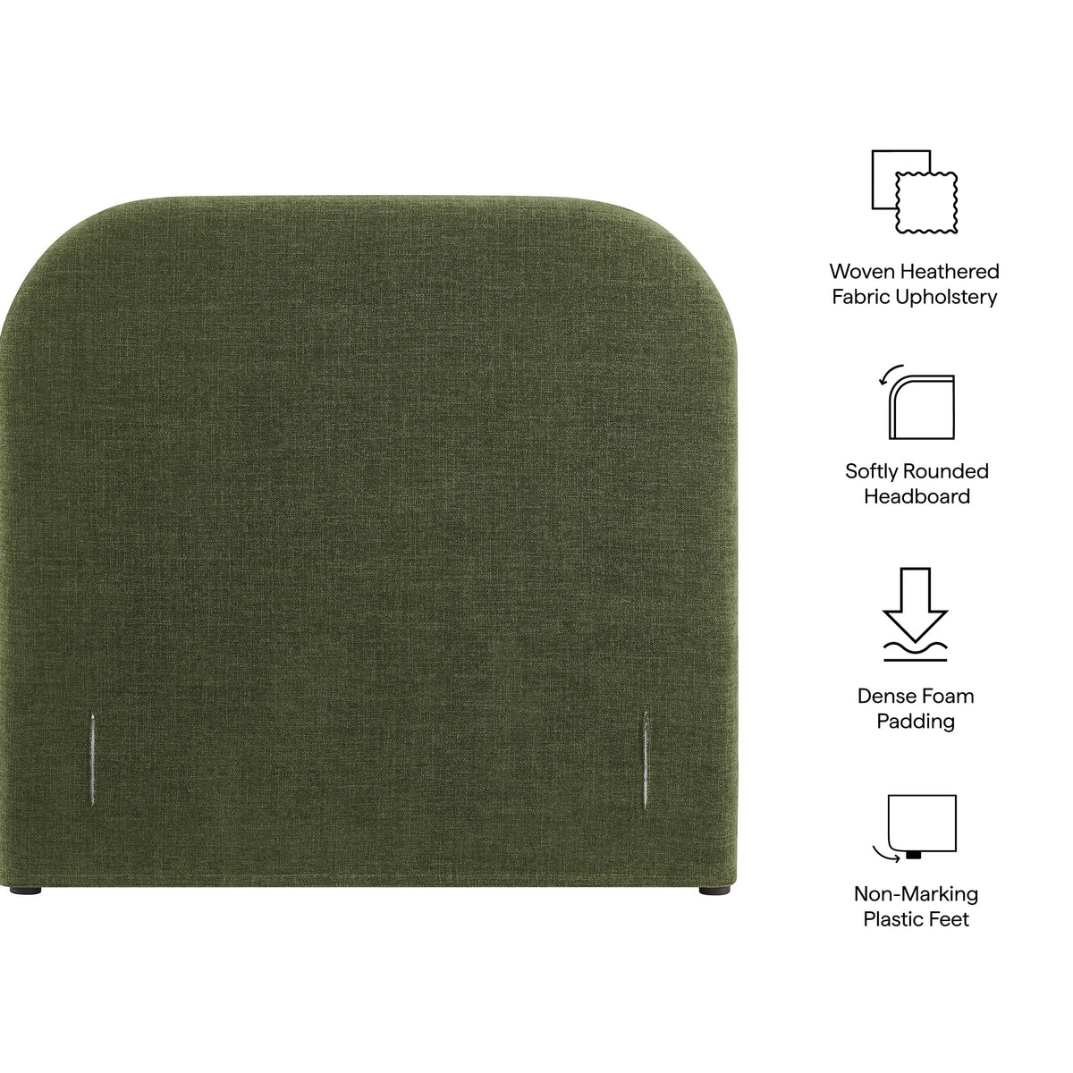 Keynote Foliage Twin Size Upholstered Fabric Headboard - Ornate Home