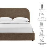 Keynote Mocha King Fabric Upholstered Storage Platform Bed Frame - Ornate Home