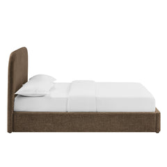 Keynote Mocha Queen Fabric Upholstered Storage Platform Bed Frame - Ornate Home