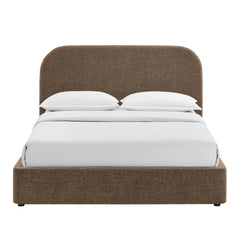 Keynote Mocha Queen Fabric Upholstered Storage Platform Bed Frame - Ornate Home