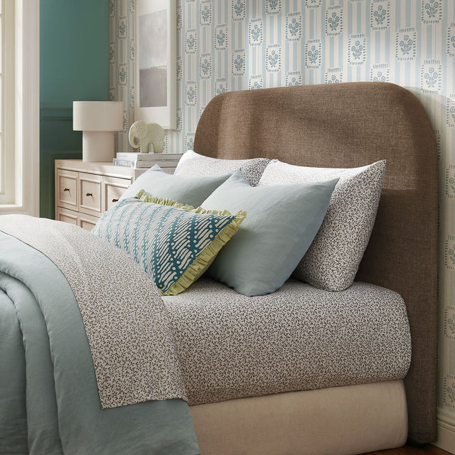 Keynote Mocha Queen Size Upholstered Fabric Headboard