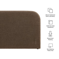 Keynote Mocha Queen Size Upholstered Fabric Headboard - Ornate Home