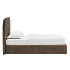 Keynote Mocha Twin Fabric Upholstered Storage Platform Bed Frame - Ornate Home