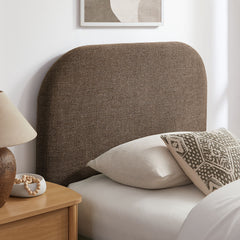 Keynote Mocha Twin Fabric Upholstered Storage Platform Bed Frame - Ornate Home