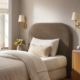 Keynote Mocha Twin Size Upholstered Fabric Headboard - Ornate Home