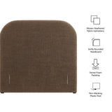Keynote Mocha Twin Size Upholstered Fabric Headboard - Ornate Home