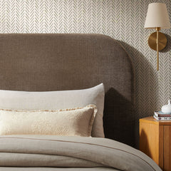 Keynote Mocha Twin Size Upholstered Fabric Headboard - Ornate Home