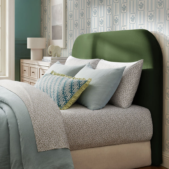 Keynote Moss Green Full Size Stain-Resistant Performance Velvet Headboard