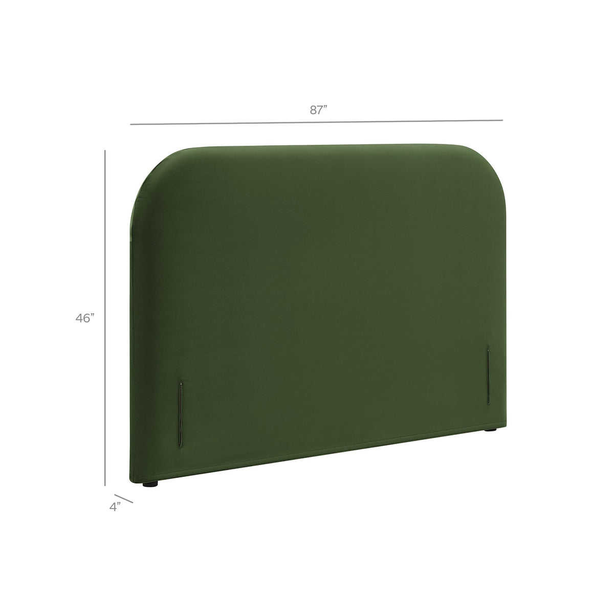 Keynote Moss Green King Size Stain-Resistant Performance Velvet Headboard