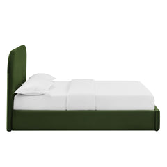 Keynote Moss Green Queen Performance Velvet Storage Platform Bed Frame - Ornate Home