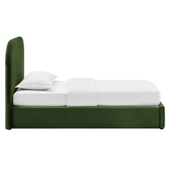 Keynote Moss Green Twin Performance Velvet Storage Platform Bed Frame - Ornate Home