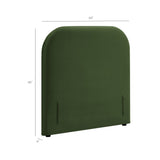 Keynote Moss Green Twin Stain-Resistant Performance Velvet Headboard - Ornate Home