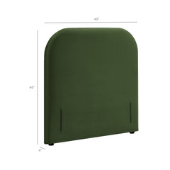 Keynote Moss Green Twin Stain-Resistant Performance Velvet Headboard - Ornate Home