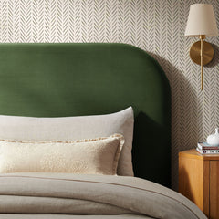 Keynote Moss Green Twin Stain-Resistant Performance Velvet Headboard - Ornate Home