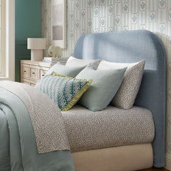 Keynote Sky Blue Queen Size Upholstered Fabric Headboard - Ornate Home