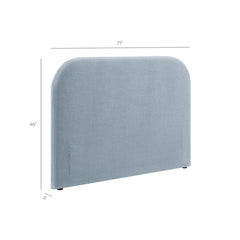 Keynote Sky Blue Queen Size Upholstered Fabric Headboard - Ornate Home