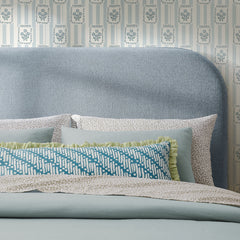 Keynote Sky Blue Queen Size Upholstered Fabric Headboard - Ornate Home