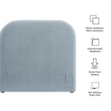 Keynote Sky Blue Twin Size Upholstered Fabric Headboard