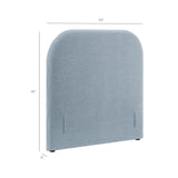 Keynote Sky Blue Twin Size Upholstered Fabric Headboard