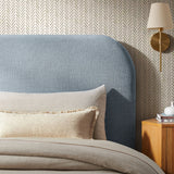 Keynote Sky Blue Twin Size Upholstered Fabric Headboard