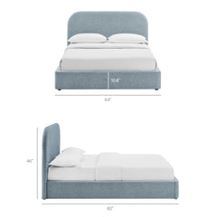 Keynote Sky Full Fabric Upholstered Storage Platform Bed Frame - Ornate Home