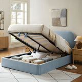 Keynote Sky King Fabric Upholstered Storage Platform Bed Frame - Ornate Home